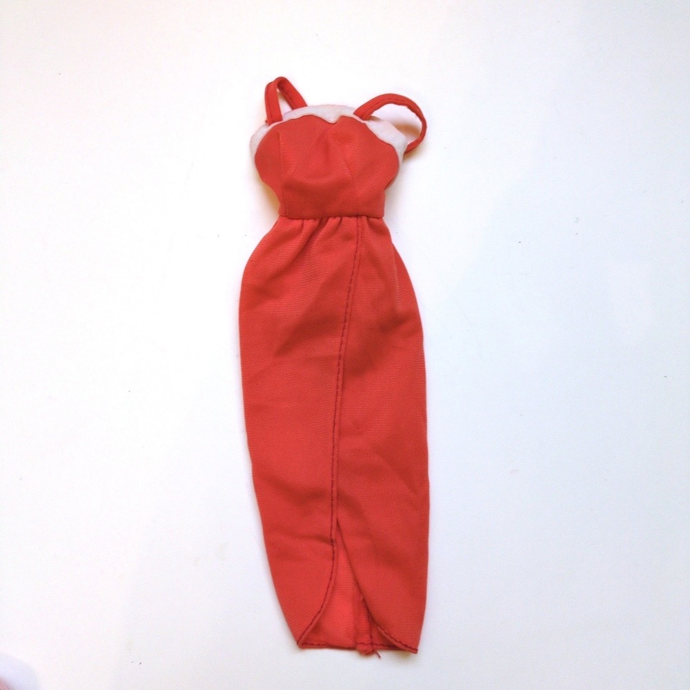 Rare‎ Vintage Barbie 1979 Fashion Favorites #1429 Long Dress Red Orange White